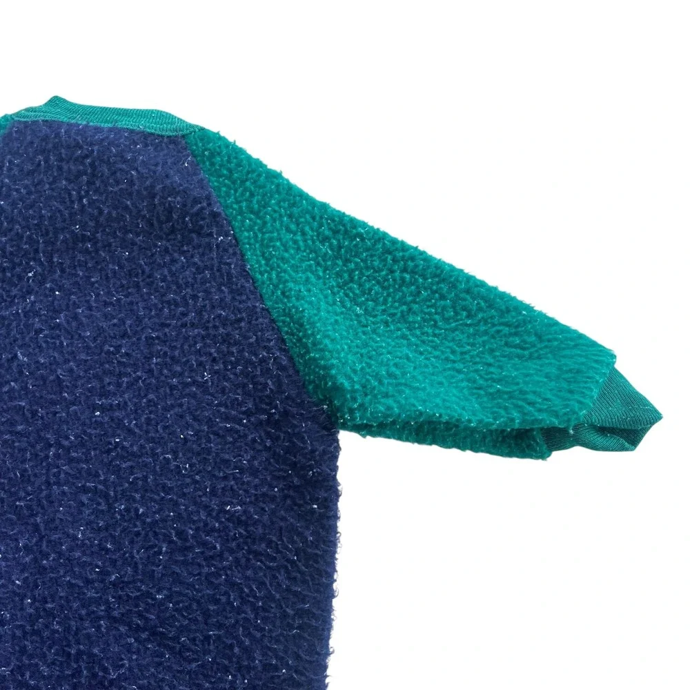Baby Bgosh by OshKosh 6 Month Green Blue Fleece Footed Sleeper Front Zip Vintage